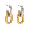 Two Tone Link Statement Earrings