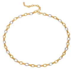 Two Tone Oval Link Necklace