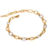 Two Tone Oval Linked Bracelets