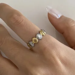 Two Tone Scalloped Open Ring