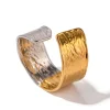 Two tone textured open rings