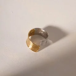 Two tone textured open rings