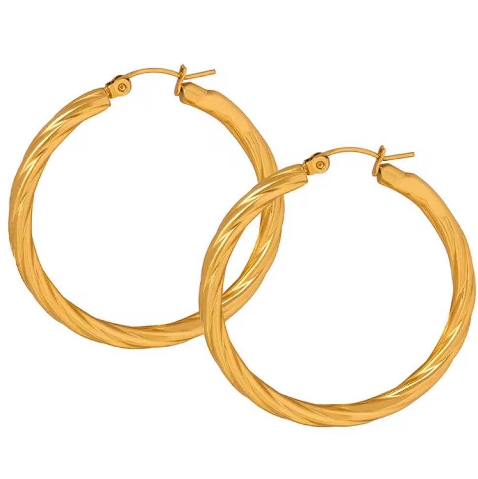 Vintage Round Hoops in 18K Gold-Filled